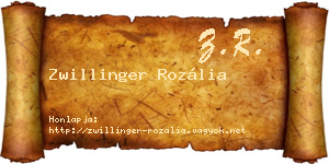 Zwillinger Rozália névjegykártya